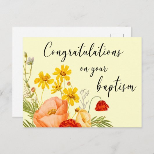 JWバプティスギフト – 赤い花 ポストカード (正面/裏面)