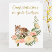 JWバプテスギフト – タイガー挨拶カード カード (黄色い花)