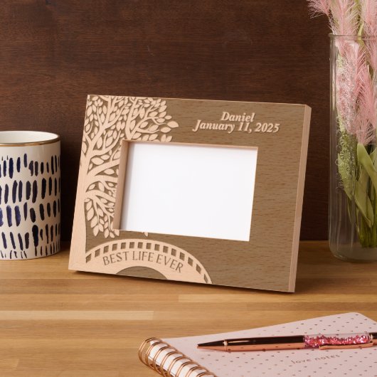 JWバプテスマパーソナライズされたキープサギフト レーザー彫刻フレーム (左)