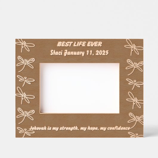 JWバプテスマパーソナライズされたキープサギフト レーザー彫刻フレーム (正面)