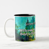 JWバプテスマ新兄弟への贈り物の山の景色 ツートーンマグカップ (左)