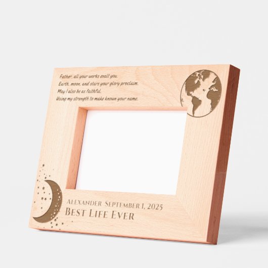 JWバプテスマ記念ギフト兄弟 レーザー彫刻フレーム (左)