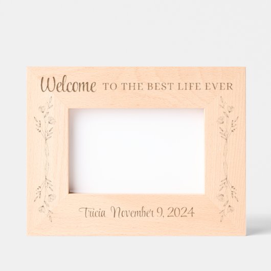 JWバプテスマ記念パーソナライズされた写真枠 レーザー彫刻フレーム (正面)