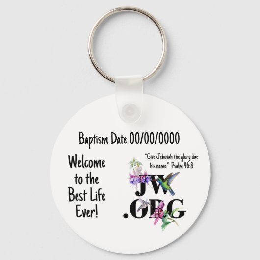 JWバプテパーソナライズされたスギフトキーチェーン キーホルダー (裏面)