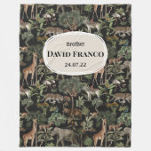 JWバプテパーソナライズされたスギフト兄弟 – ジャングル フリースブランケット (正面)