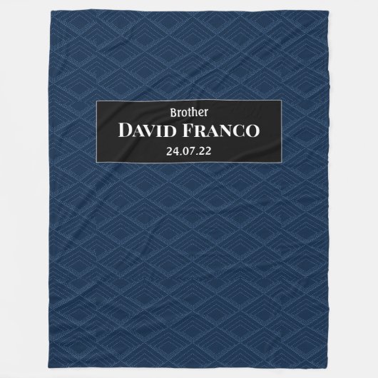 JWバプテパーソナライズされたスギフト兄弟 – 海軍 フリースブランケット (正面)