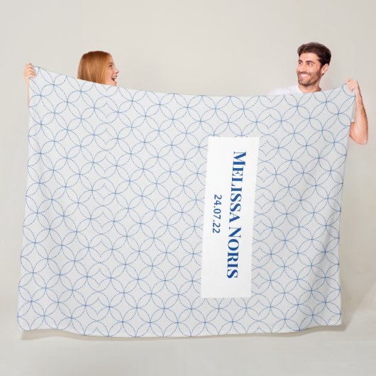 JWバプテパーソナライズされたスギフト – 青い円 フリースブランケット (インサイチュ)