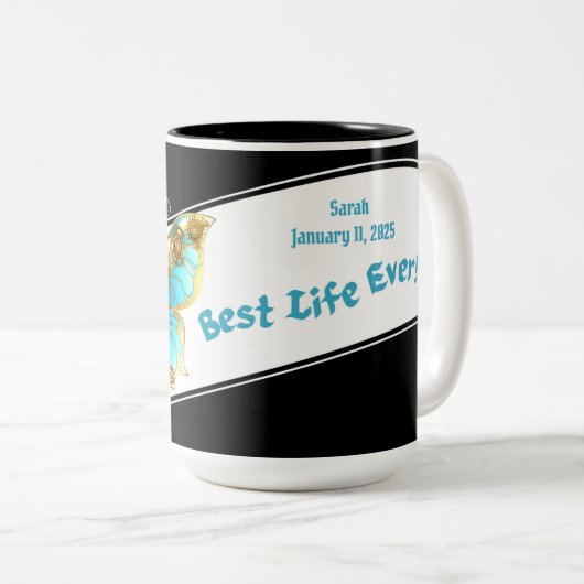 JWバプテパーソナライズされたスプティスキープサケギフトコーヒーマグ ツートーンマグカップ (正面右)