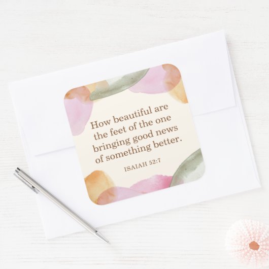 JWパイオニアギフト、イザヤ52:7 | JW スクエアシール (封筒)