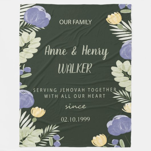 JWパーソナライズされたアニバーサリーギフト フリースブランケット (正面)