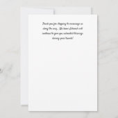 JW巡回監督と妻への感謝カード 招待状 (裏面)