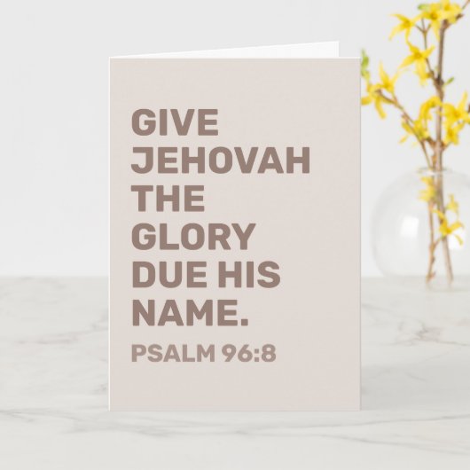 JW年文字2025グリーティングカード – Psalm 96:8 カード (黄色い花)