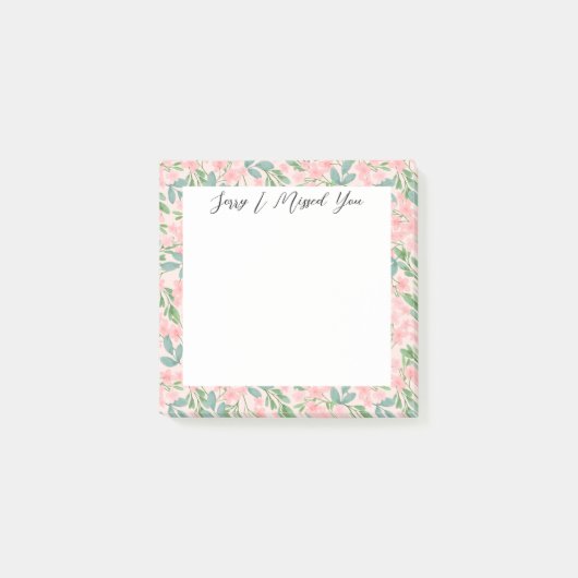 JW省の供給すいません私は恋しく思ピンクの花 ポストイット (正面)