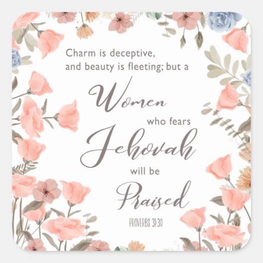 JW長老の妻へのギフトNOTEBOOK SQUAREステッカー スクエアシール (正面)