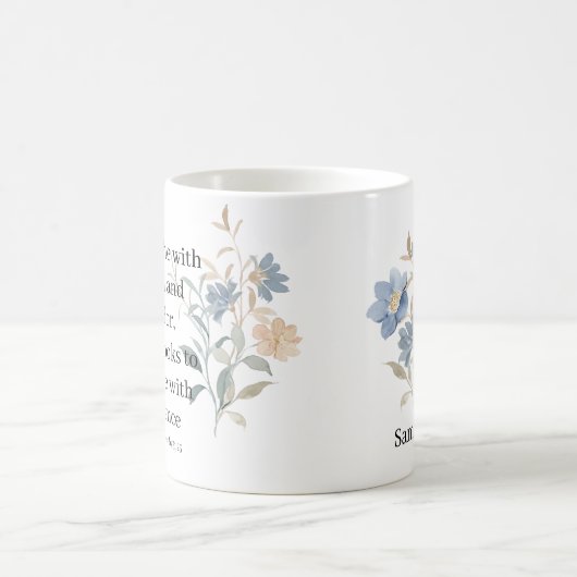 JW長老の妻への贈り物パーソナライズされた箴言31:25 コーヒーマグカップ (中央)