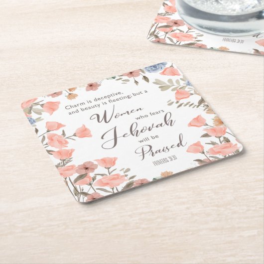 JW長老の妻への贈り物 スクエアペーパーコースター (アングル)