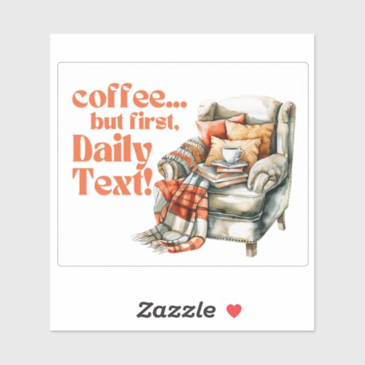 JW「コーヒー…でも、まずはデイリー文字!」 ビニル シール (シート)