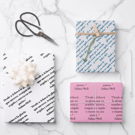 JW 2025年スペインの文字ギフトラップ紙 ラッピングペーパーシート (正面)