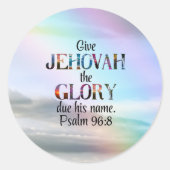 JW 2025年文字シール！詩編96:8 ラウンドシール (正面)