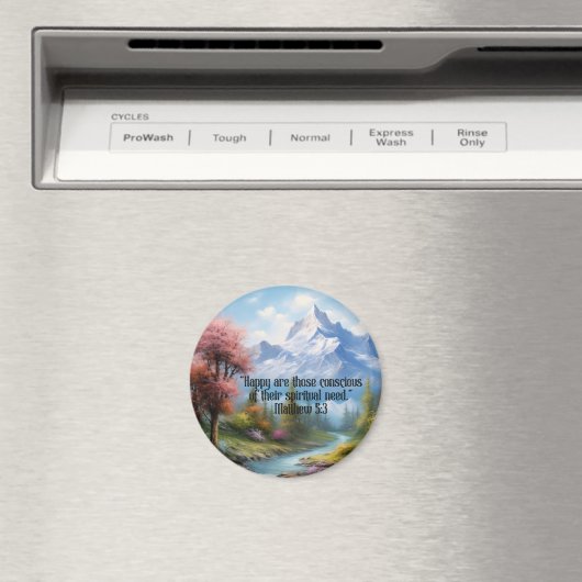 JW 2026 Year Text Matthew 5:3 Mountain Scene マグネット (インサイチュ (食洗機))