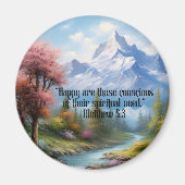 JW 2026 Year Text Matthew 5:3 Mountain Scene マグネット (正面)