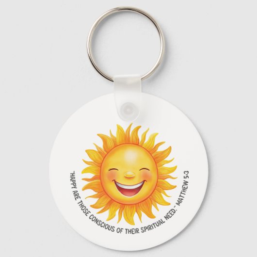 JW 2026 Year Text Matthew 5:3 Sunshine Keychain キーホルダー (正面)