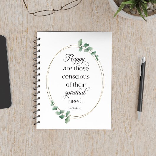 JW 2026 Year Text with Eucalyptus Matthew 5:3 ノートブック