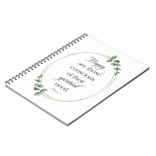 JW 2026 Year Text with Eucalyptus Matthew 5:3 ノートブック (左側)