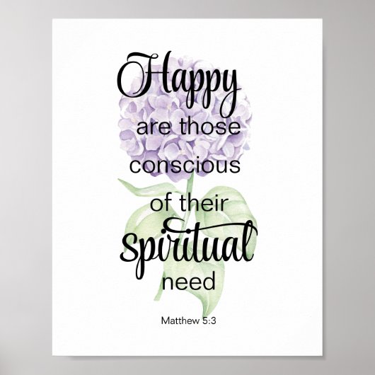 JW 2026 Year Text with Hydrangea Print ポスター (正面)