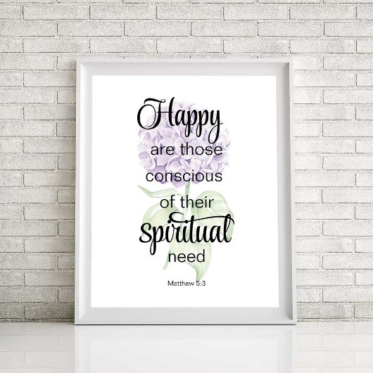 JW 2026 Year Text with Hydrangea Print ポスター