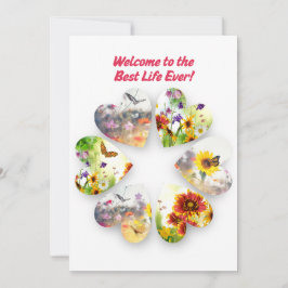 JW Baptism Card Welcome to the Best Life Ever 招待状