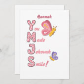 JW Card for Young Sisters 「エホバスマイル作り」 シーズンカード (正面/裏面)