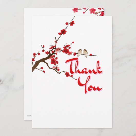 JW Cherry Blossom Scriptural Thank You Card  招待状 (正面/裏面)