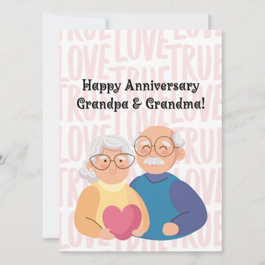 JW Happy Anniversary Card for Grandparents (正面)