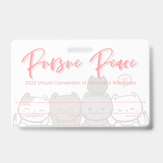 JW Keepsake Convention Badgeカード | ネコ バッジ (正面)