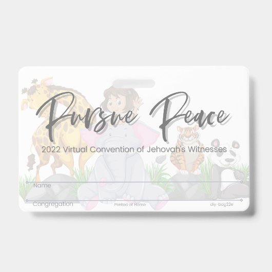 JW Keepsake Convention Badgeカード | 動物 バッジ (正面)