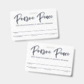 JW Keepsake Convention Badgeカード | 茅葺き バッジ (正面＆裏面)