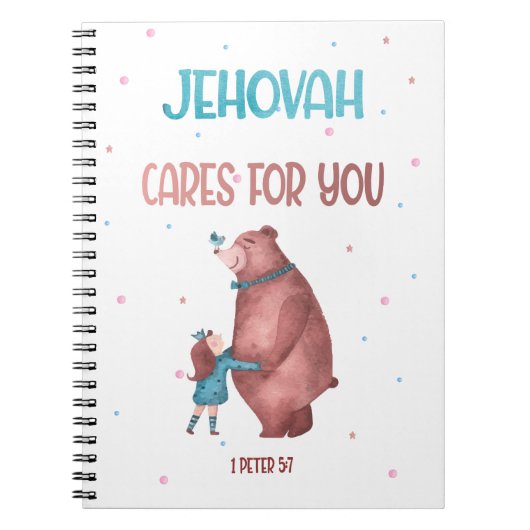 JW Kids Gift-1 Peter 5:7 Jehovah for you 気に ノートブック (正面)