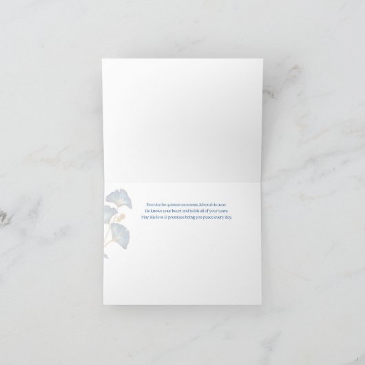 JW Sympathy Card -Floral -Scripture 1 Peter 5:7 カード (内部)
