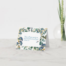 JW Sympathy Card -Floral -Scripture 1 Peter 5:7 カード