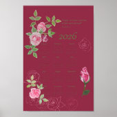 JW year text calendar customizable ポスター (正面)