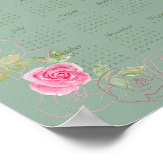 JW year text calendar customizable ポスター (角)