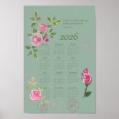 JW year text calendar customizable ポスター (正面)