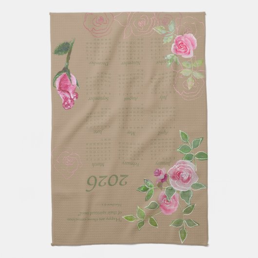 JW year text customize with calendar  キッチンタオル (縦)