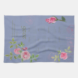 JW year text customize with calendar  キッチンタオル