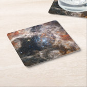 JWSTのタランチュラ星雲の画像 スクエアペーパーコースター (アングル)