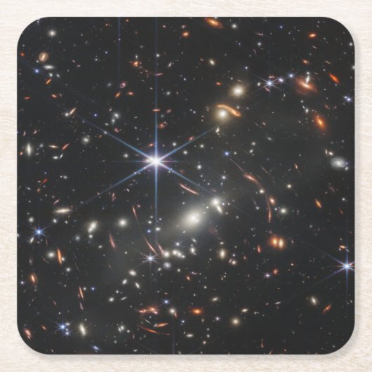 JWSTジェームズウェッブ宇宙望遠鏡の最初の画像 スクエアペーパーコースター (正面)