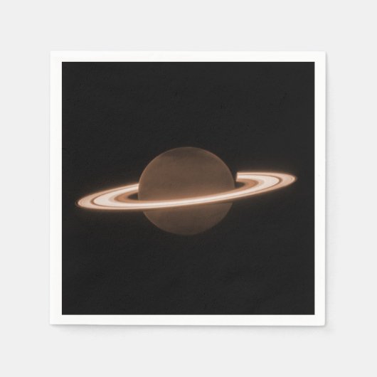 JWSTジェームズウェッブ宇宙望遠鏡サターン赤外線 スタンダードカクテルナプキン (正面)
