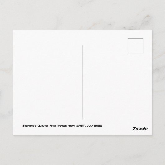 JWSTジェームズウェッブ宇宙望遠鏡ステファンのクインテット ポストカード (裏面)
