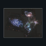 JWSTジェームズウェッブ宇宙望遠鏡ステファンのクインテット ポストカード<br><div class="desc">ハッブル宇宙望遠鏡の次世代の後継機であるNASAのジェームズ・ウェッブ宇宙望遠鏡は、宇宙の最初に使用可能なフルカラー画像を製造し、ステーションに位置している。これらの写真は本当に素晴らしい。この画像は、Stephan's Quintetとして知られている銀河系の象徴的なグループであり、別名Hickson Compact Group 92.JWSTは来2018年に新しい惑星、星、星雲、塵雲、銀河系の素晴らしいイメージを生み出し、天文学の科学を発展させる。</div>